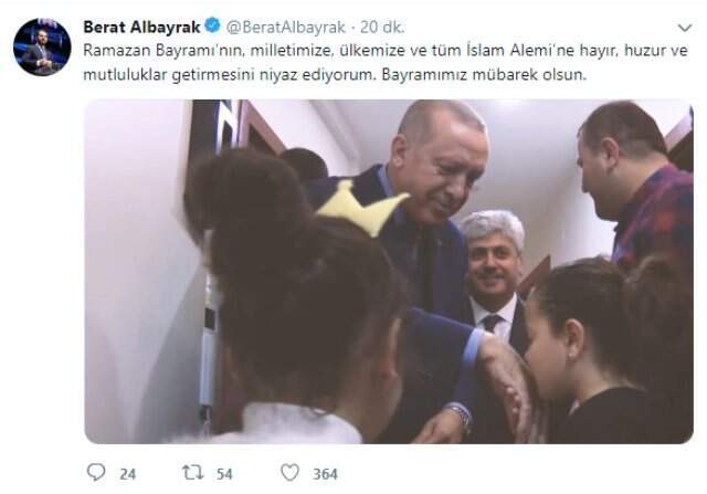 Bakan Albayrak'tan Ramazan Bayramı paylaşımı