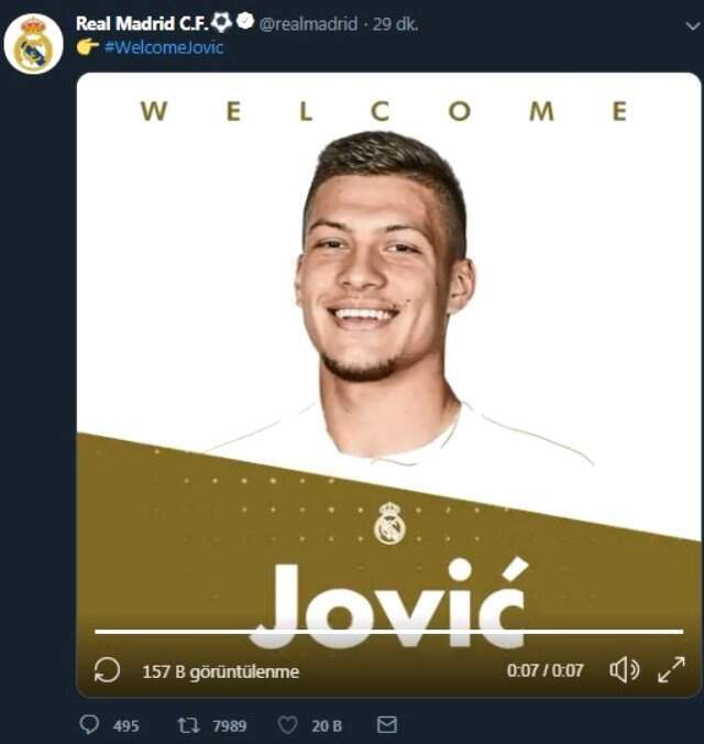 Real Madrid, Jovic transferini resmen açıkladı