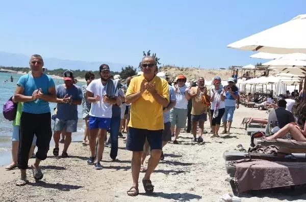 Halk plajının işgal edildiğini söyleyip, tepki gösterdiler