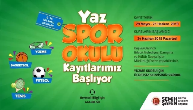 Bilecik Belediyesi Yaz Spor Okulları kayıtları başladı