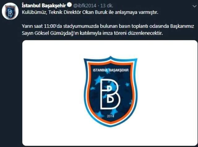 Medipol Başakşehir, Okan Buruk ile anlaştı