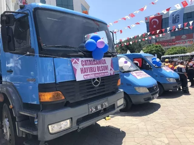 İETT VE İSKİ'den Çatalca Belediyesine araç yardımı İETT VE İSKİ'den Çatalca Belediyesine araç yardımı