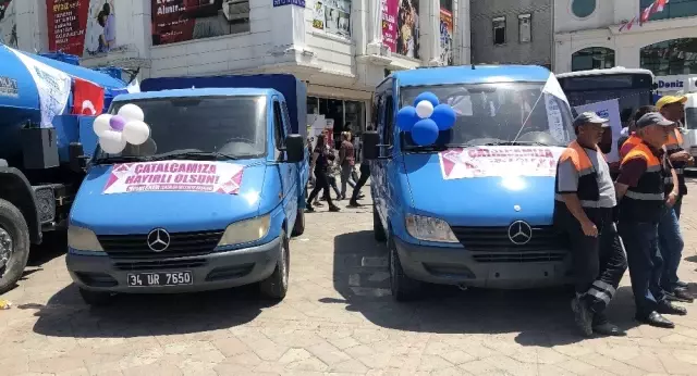 İETT VE İSKİ'den Çatalca Belediyesine araç yardımı İETT VE İSKİ'den Çatalca Belediyesine araç yardımı
