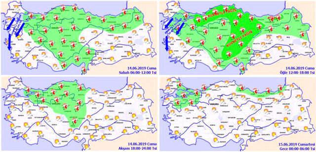 Meteoroloji'den birçok bölge için kuvvetli rüzgar ve sağanak yağış uyarısı