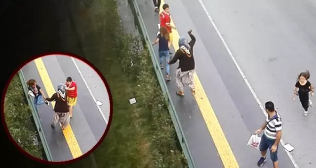 Dilenci kadın 'Bölgeme girdiniz' diyerek Suriyeli kardeşleri dövdü