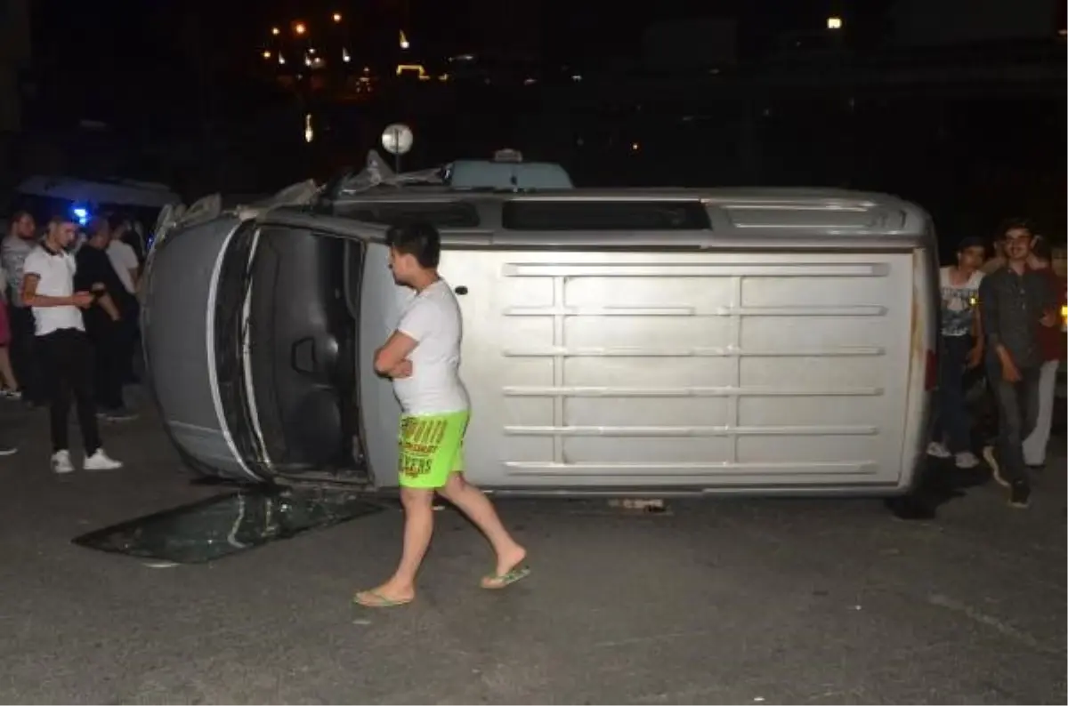 Takla atan araçtan burnu bile kanamadan kurtuldu