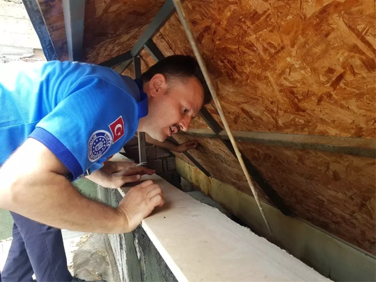 Anne kedi saatlerce yavrusunun kurtarılmasını bekledi