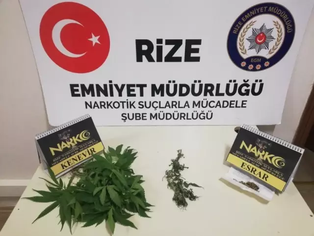 Rize'de uygulama noktasında uyuşturucu ele geçirildi