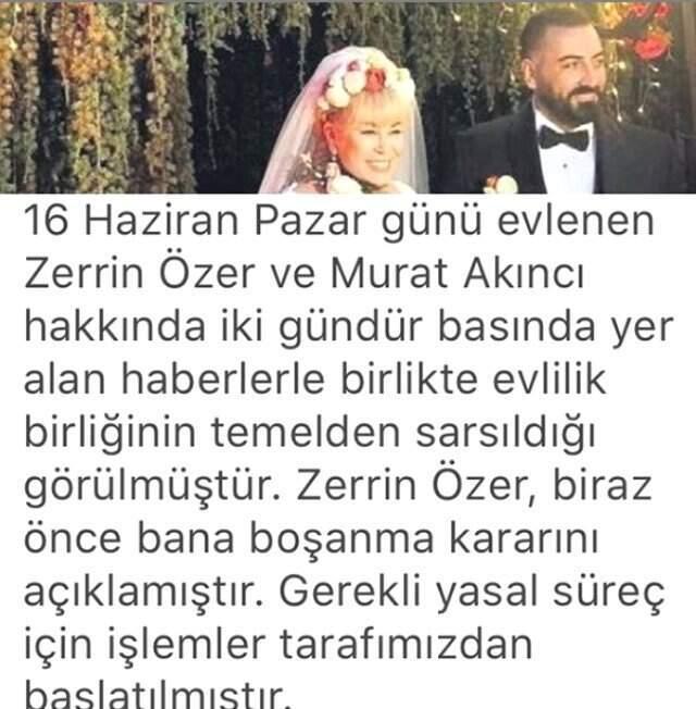 36 saat önce evlendiği eşinin dolandırıcı olduğu iddia edilen Zerrin Özer cephesinden ilk açıklama
