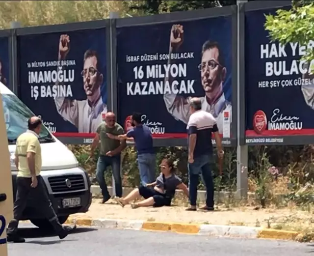 Beylikdüzü'nde sokak ortasında kadına şiddet