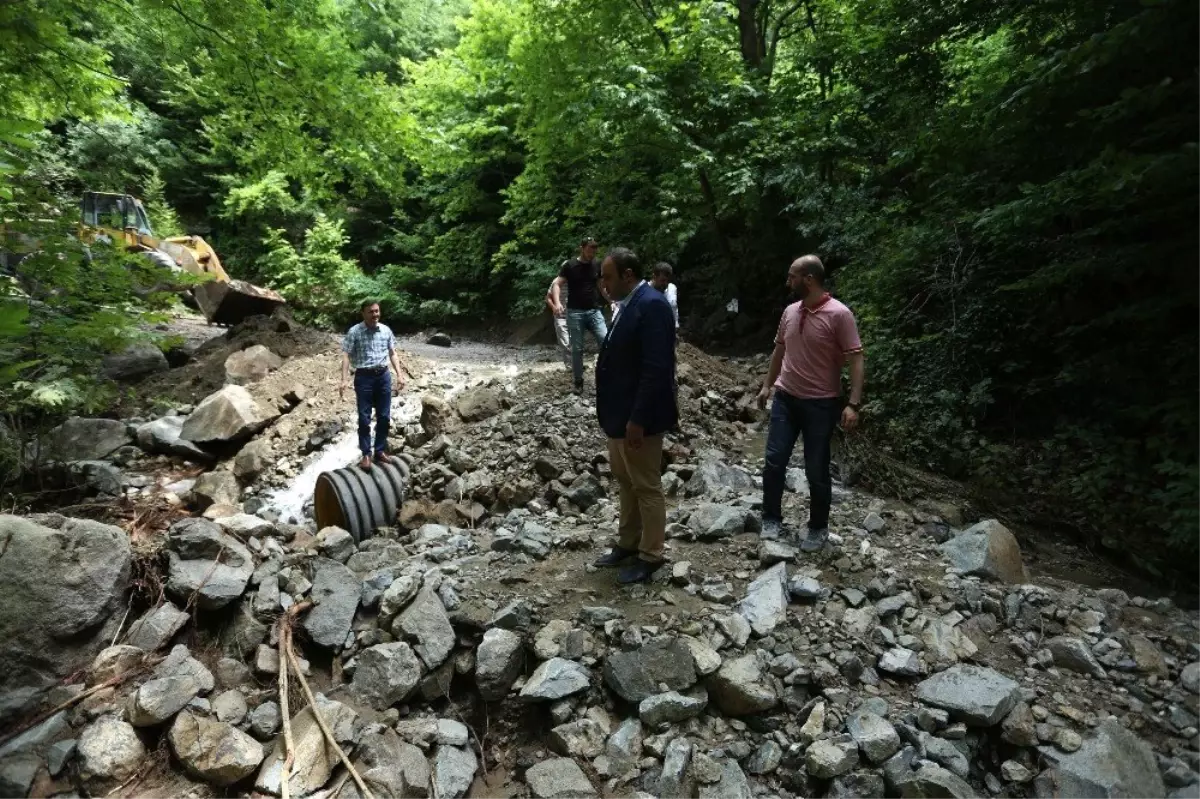 Canik'te sel ve heyelan