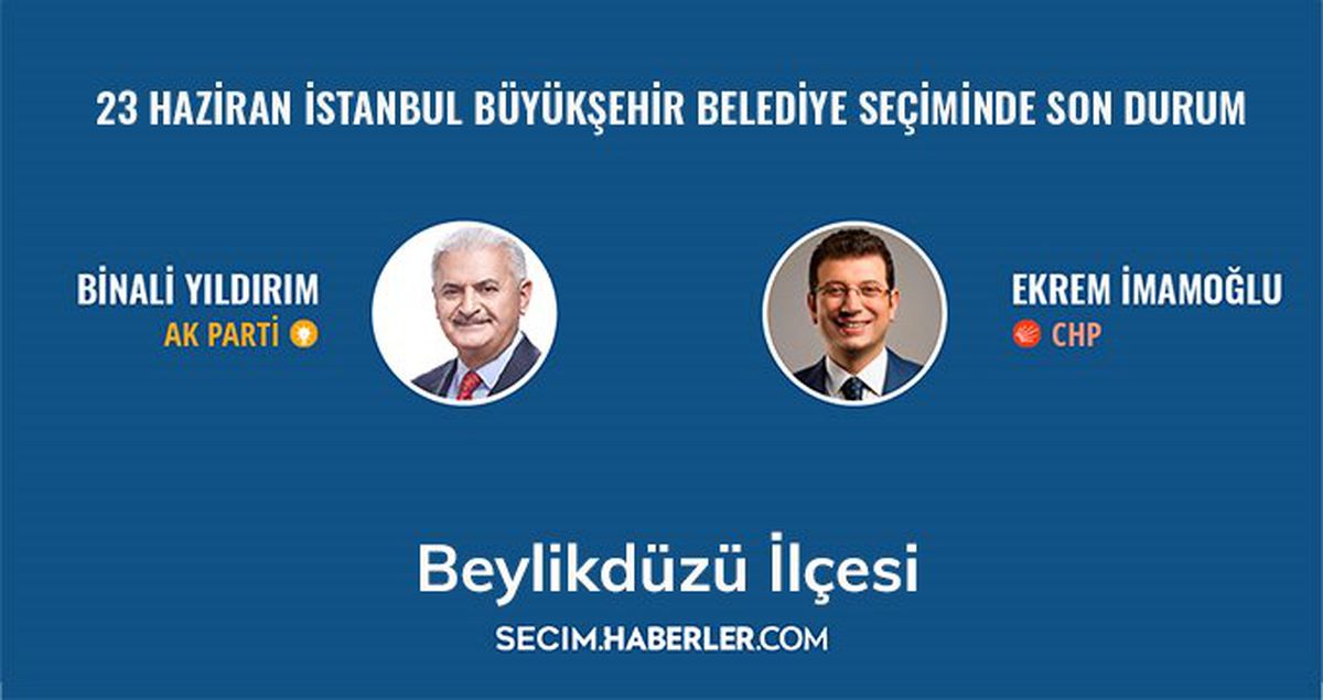23 Haziran İstanbul Büyükşehir Belediye Başkanlığı Seçimi'nde Beylikdüzü ilçesinde son durum!