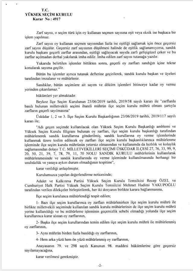 Son dakika! YSK, milletvekili mühürlü, birden fazla mühürlü ve mühürsüz zarflar için kararını verdi