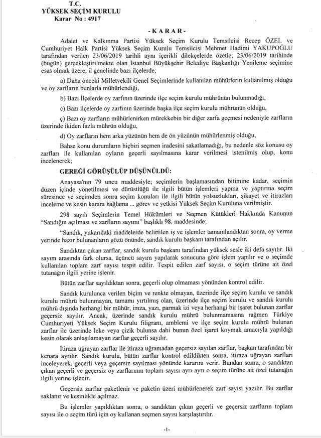 Son dakika! YSK, milletvekili mühürlü, birden fazla mühürlü ve mühürsüz zarflar için kararını verdi