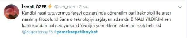 Yemeksepeti CEO'sunun Binali Yıldırım paylaşımına tepkiler büyüyor