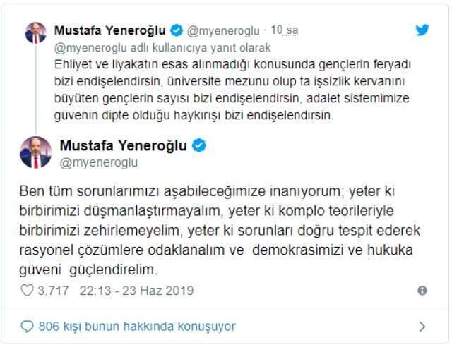 AK Partili Yeneroğlu'ndan İstanbul seçimi sonrası dikkat çeken paylaşım