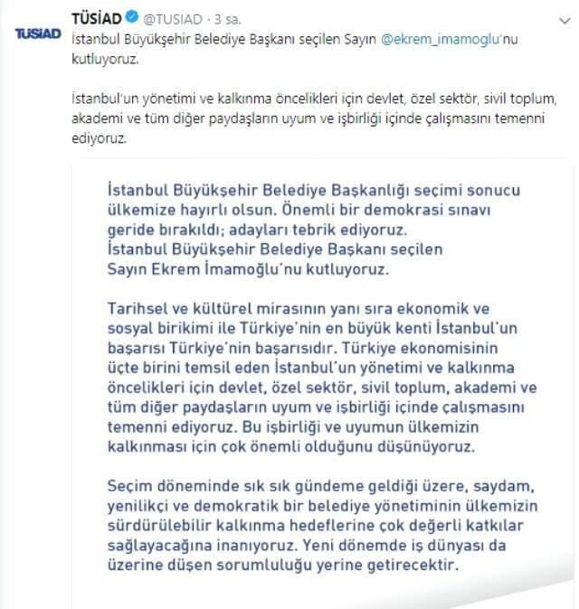 TÜSİAD'dan seçim açıklaması: Üzerimize düşeni yapmaya hazırız