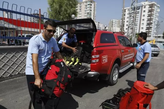 Mersin İtfaiyesi'nden Engin Eroğlu'nu arama-kurtarma çalışmalarına destek