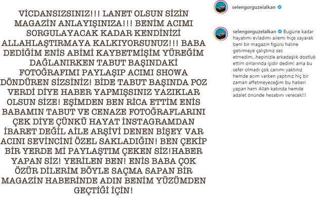 Tabut başında fotoğraf çektiren Selen Görgüzel, eleştirilere ateş püskürdü