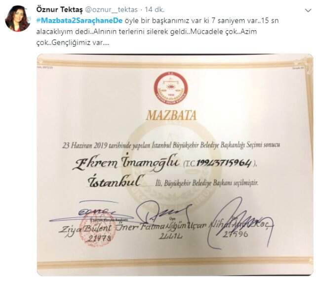 Ekrem İmamoğlu mazbatasını aldı, sosyal medya paylaşımlarla sallandı
