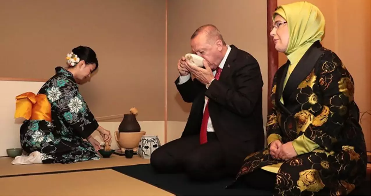 Erdoğan'ın Japonya'da katıldığı çay seremonisinde ilginç anlar