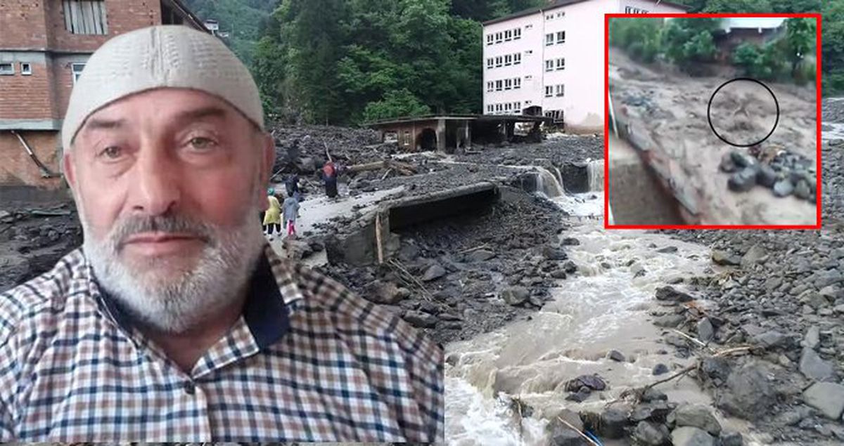 Trabzon'daki sel felaketinden korkunç görüntü! Sulara kapılma anı anbean kaydedildi