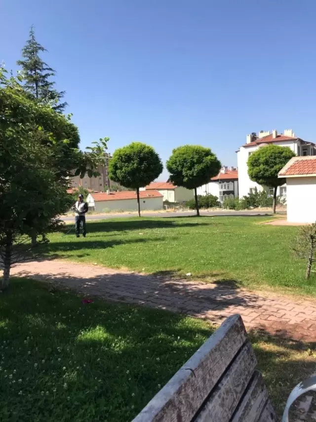 Develi'de parklarda çim biçme ve ilaçlama çalışması Develi'de parklarda çim biçme ve ilaçlama çalışması