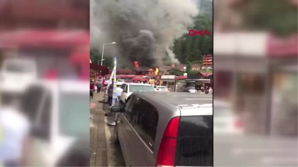 TRABZON Turizm merkezi Uzungöl'de pansiyon yangını