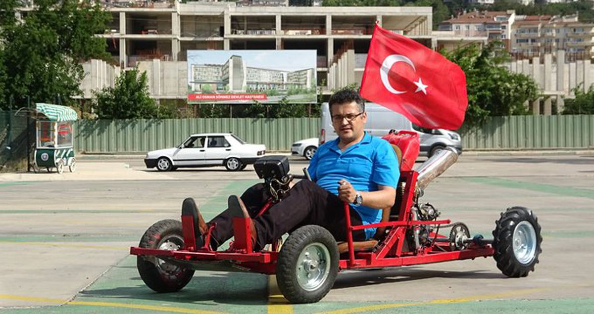Çaycının 3 bin liraya imal ettiği araç 90 kilometre hıza ulaşıyor