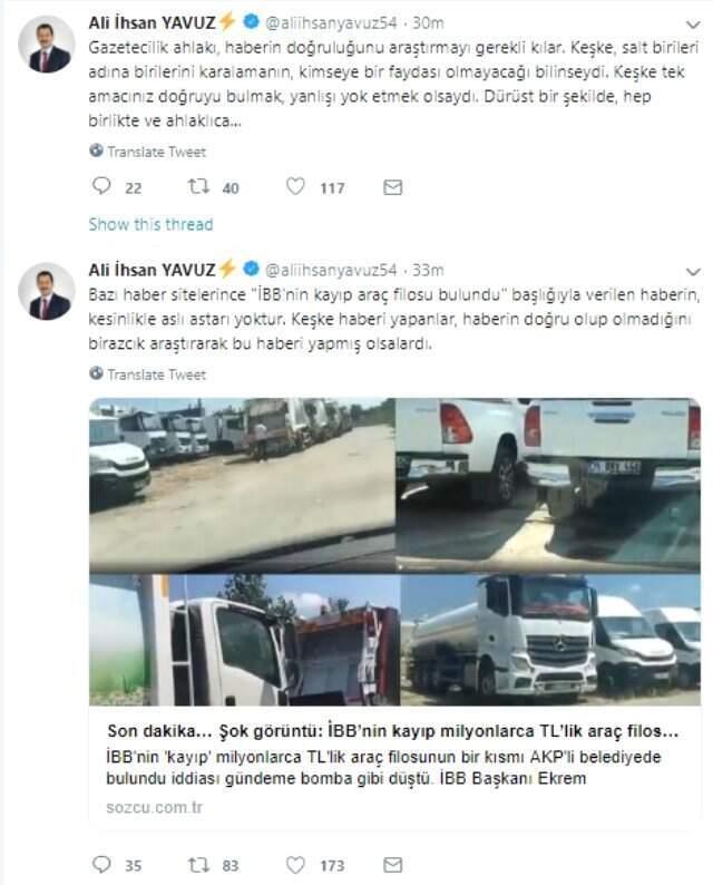 AK Parti'den, 'İBB'nin kayıp araç filosu bulundu' iddiasına yalanlama