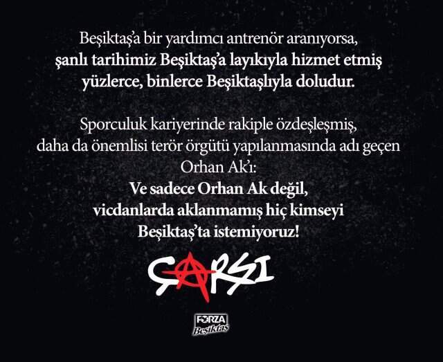 Beşiktaş tribünlerinden Orhan Ak'a sert tepki!