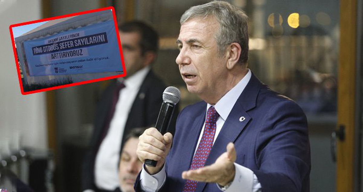 Mansur Yavaş, duraklara 'özür dileriz' yazısı astırdı