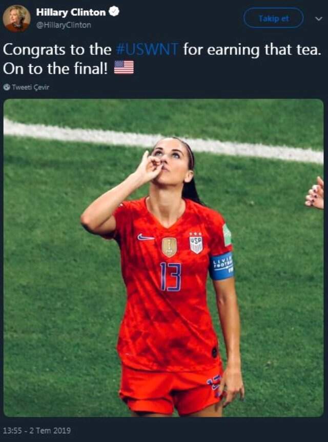 Alex Morgan'ın İngiltere'yi attığı gol sonrası sevincine tepki: İğrenç