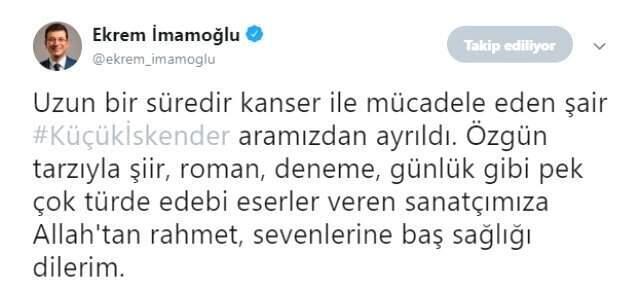 Ekrem İmamoğlu'ndan Kemal Sunal ve Küçük İskender paylaşımları