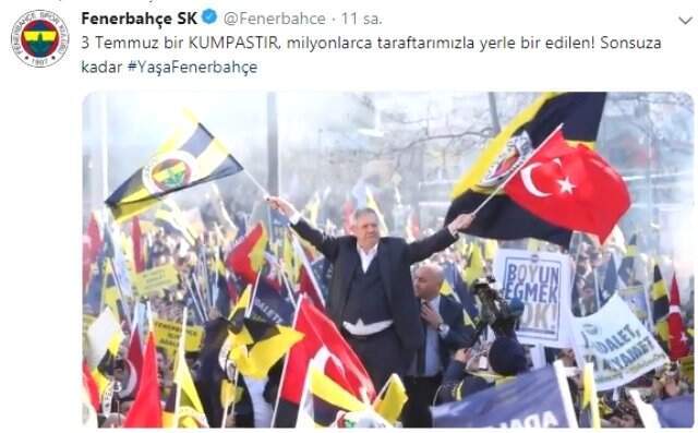 Fenerbahçe'den 3 Temmuz paylaşımı!