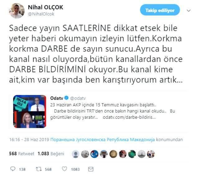 Nihal Olçok'tan A Habere tepki! 'Korkma 'darbe' de sayın sunucu'