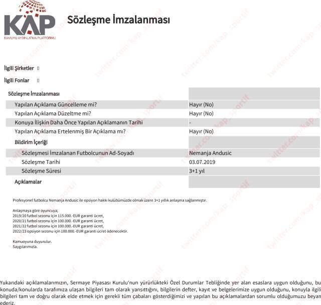 Trabzonspor, Nemanja Andjusic'i transfer etti!