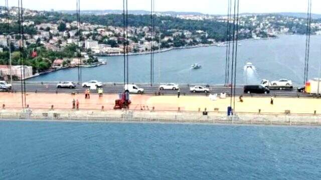 FSM'deki asfalt yenileme çalışması havadan görüntülendi
