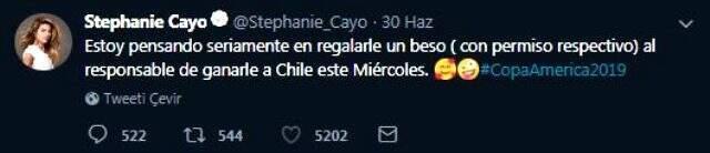 'Şili'ye gol atıp eleyen kişiye öpücük vereceğim' diyen Stephanie Cayo'dan mücadele sonu tweet!