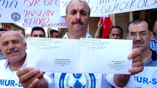 Bursa'da tarım ve orman işçilerinden kadro eylemi Bursa'da tarım ve orman işçilerinden kadro eylemi