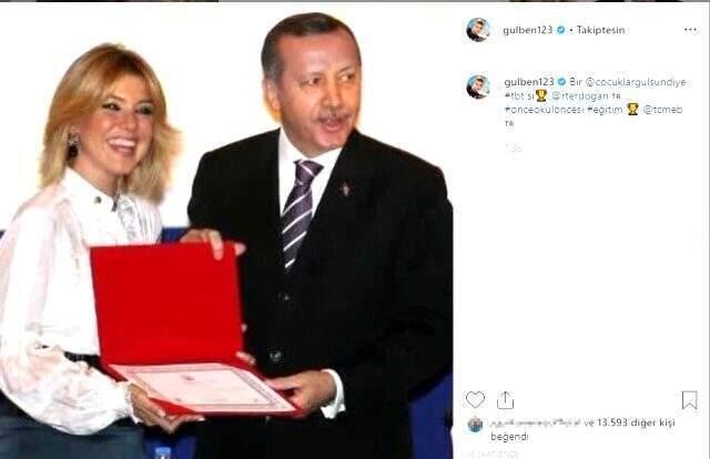 Gülben Ergen, Erhan Çelik beraat edince Recep Tayyip Erdoğan'la fotoğrafı paylaştı!