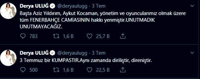 Şarkıcı Derya Uluğ'un 3 Temmuz paylaşımından dolayı Akçaabat konseri iptal edildi