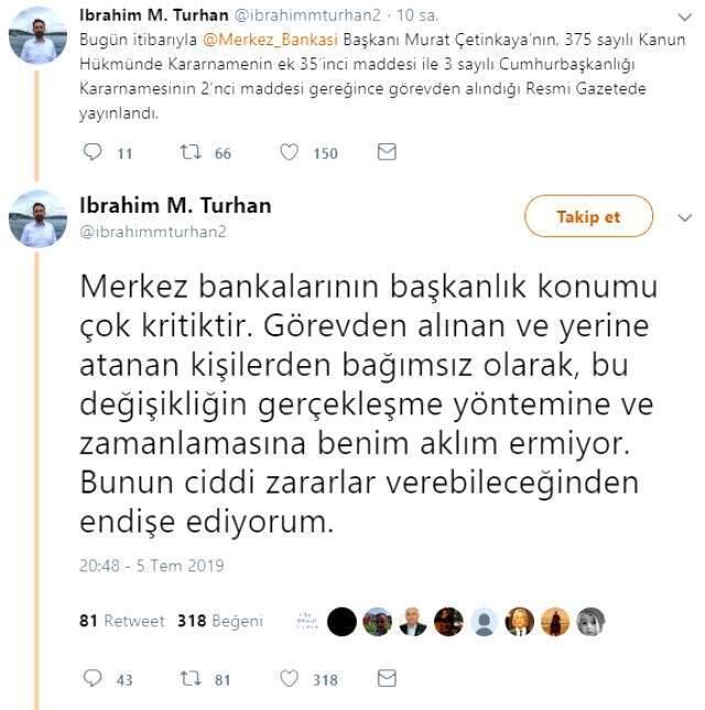 Merkez Bankası Başkanı'nın görevden alınmasından sonra Ahmet Davutoğlu'ndan dikkat çeken hareket!