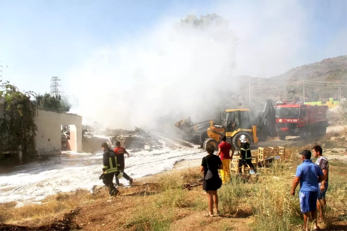 Fethiye'de yangın: zeytinlik ve kereste deposu kül oldu