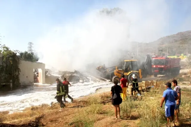 Fethiye'de yangın: zeytinlik ve kereste deposu kül oldu ...