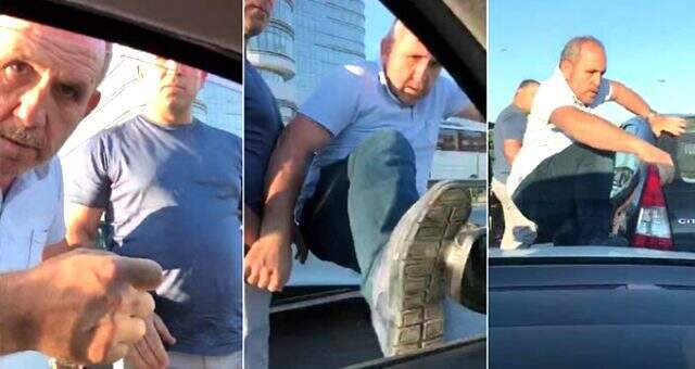 Hamile kadının aracına saldıran trafik magandalarının kimliği ortaya çıktı!