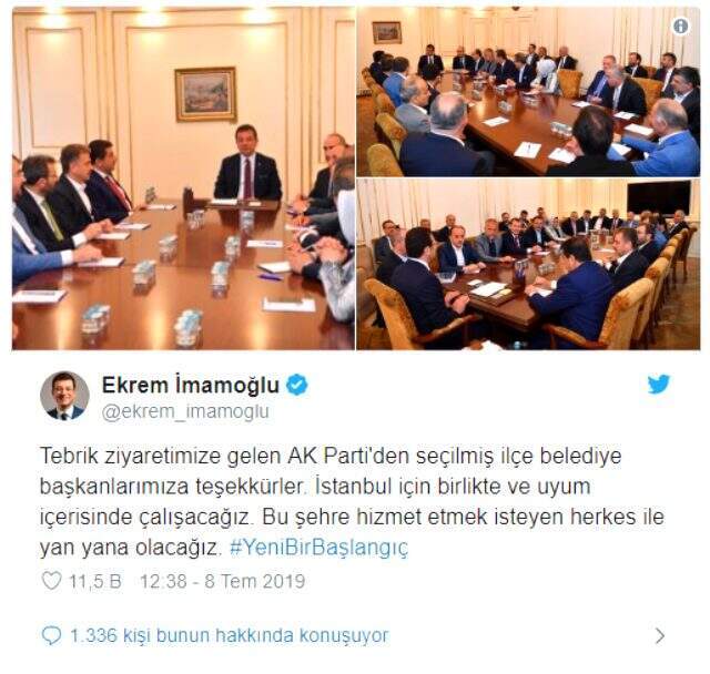AK Partili ilçe belediye başkanlarından İBB Başkanı Ekrem İmamoğlu'na ziyaret