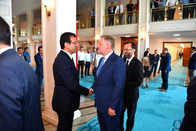 AK Partili ilçe belediye başkanlarından İBB Başkanı Ekrem İmamoğlu'na ziyaret