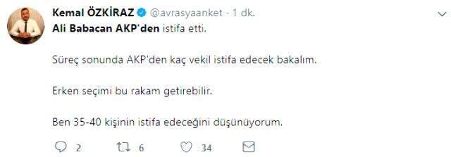 Ali Babacan AK Parti'den istifa etti, sosyal medya sallandı!