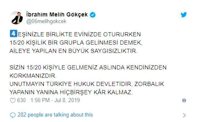 Melih Gökçek'ten çok konuşulacak paylaşım: Kameraları sökmeye gelenler arasında boksörler, güreşçiler var
